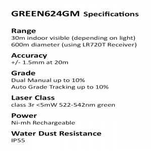 Green rotaitng laser specifications with auto grade match tracking