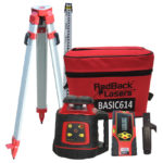 BASIC614P - RedBack Electronic Levelling Rotating Laser Level Package with Tripod & Staff