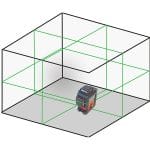 green cross line laser diagram output
