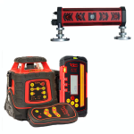 RedBack EGL624GM rotating laser with auto grade match and LR730T receiver, plus MR710 machine receiver combo — ideal for construction, grading and earthmoving applications