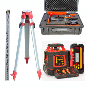 RedBack EGL624GM standard fencing laser kit with LR730T millimetre tracking receiver, tripod and 240 HDF staff — complete kit for precise fence alignment, site levelling, and layout tasks