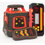 RedBack EL614GM electronic self-levelling rotating laser level with auto grade match and updated LR730T millimetre display receiver — high-precision slope laser for professional construction and earthmoving