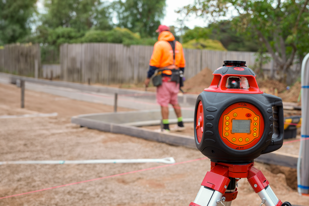 RedBack DGL rotating laser being used for site levelling