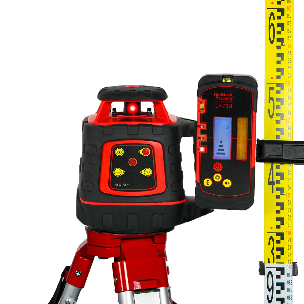 BASIC614P - Rotary Laser with Dual-Display Receiver (+ Tripod & Staff)